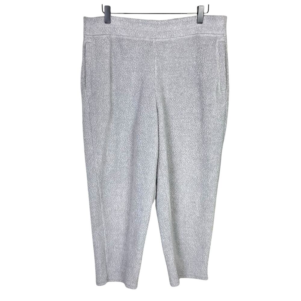 Patagonia Womens Light Grey Sherpa Elastic Waist Sweatpants with Pockets